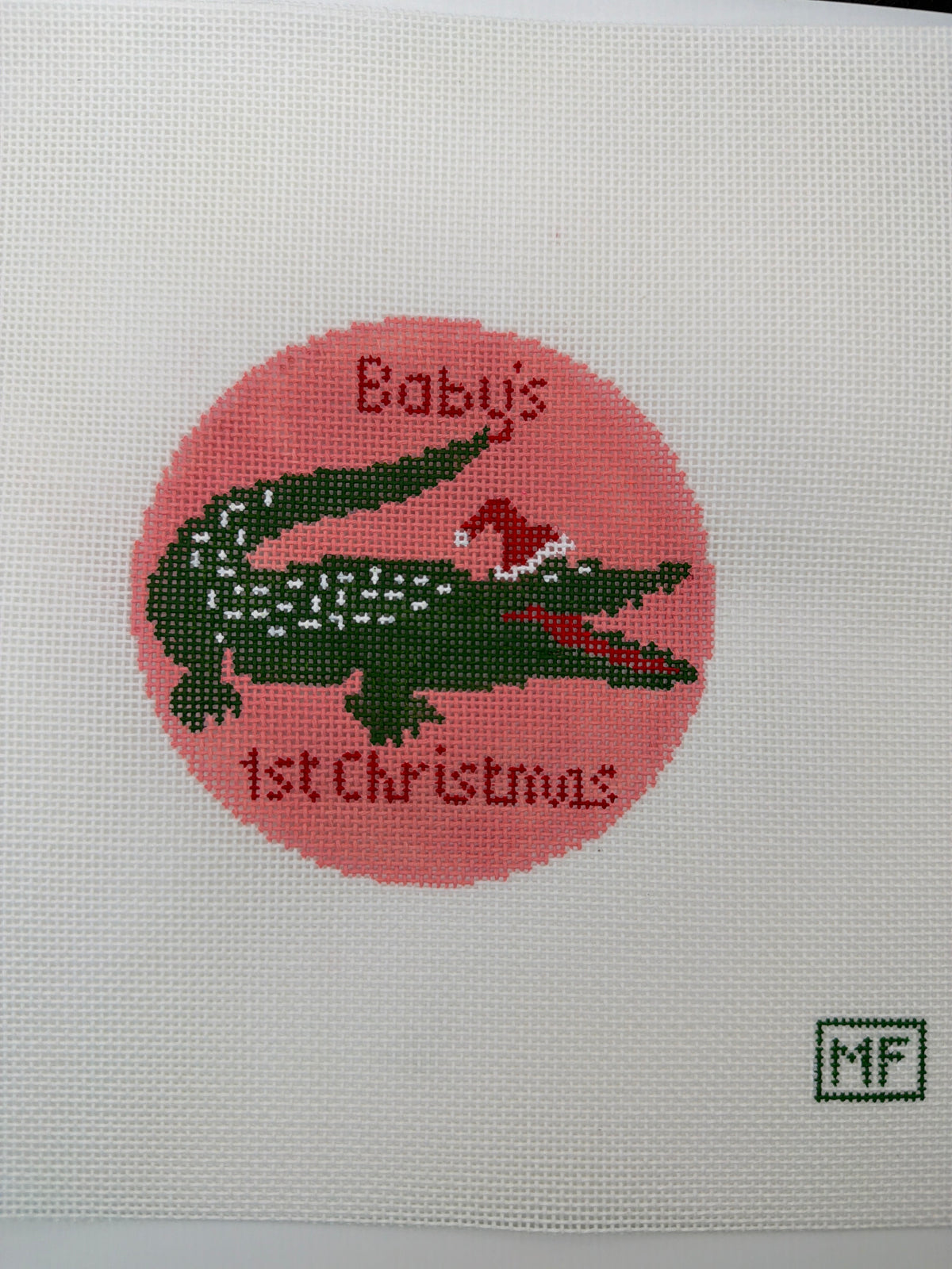 Alligator Baby's First Christmas - Pink