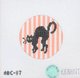 Spooky Cat Striped Round