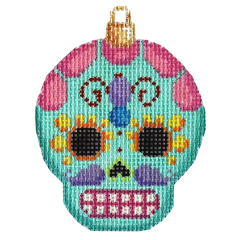 Sugar Skull Ornament - Turquoise