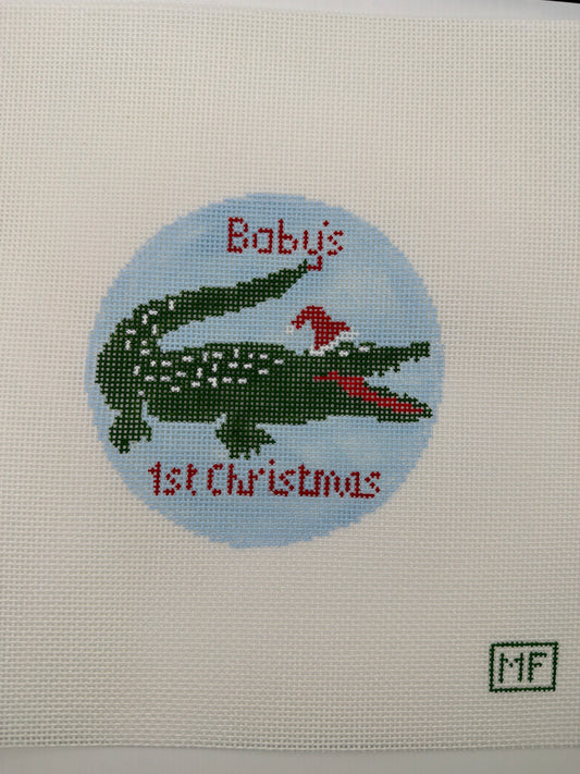 Alligator Baby's First Christmas - Blue