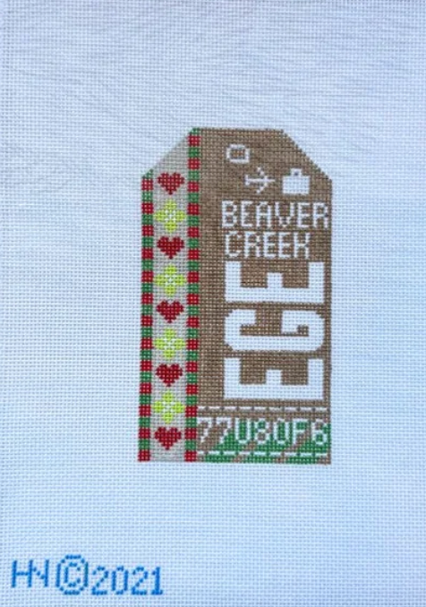 Beaver Creek Retro Travel Tag Needlepoint Canvas