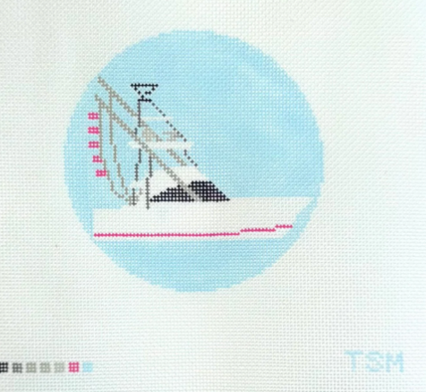 Boat Pink Flags