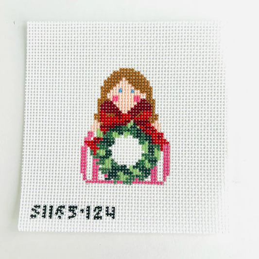 Wreath with Red Bow Angel