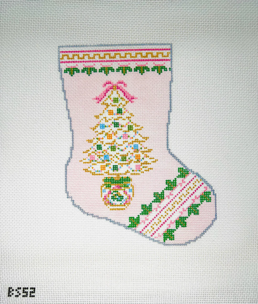 Rose Medallion Tree Ornament Sized Bauble Stocking Canvas