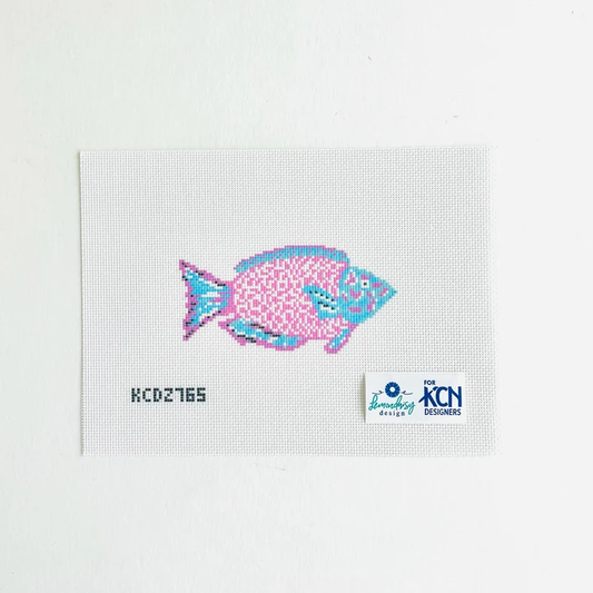 Pink and Turquoise Parrotfish Printed Canvas
