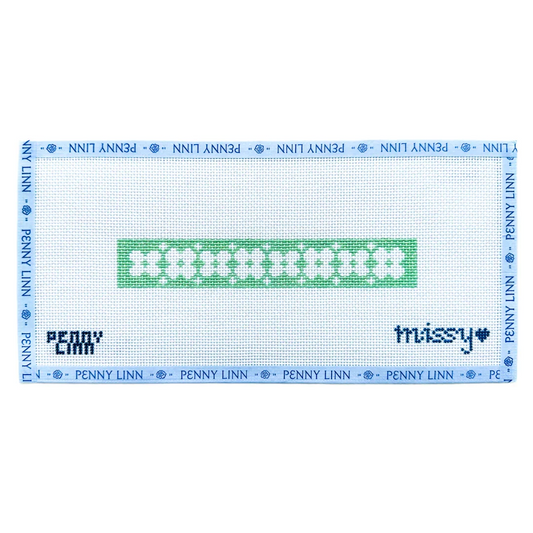 Key Fob Floral Inverse Green