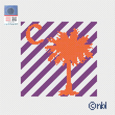 Clemson Stripe Needlepoint Canva