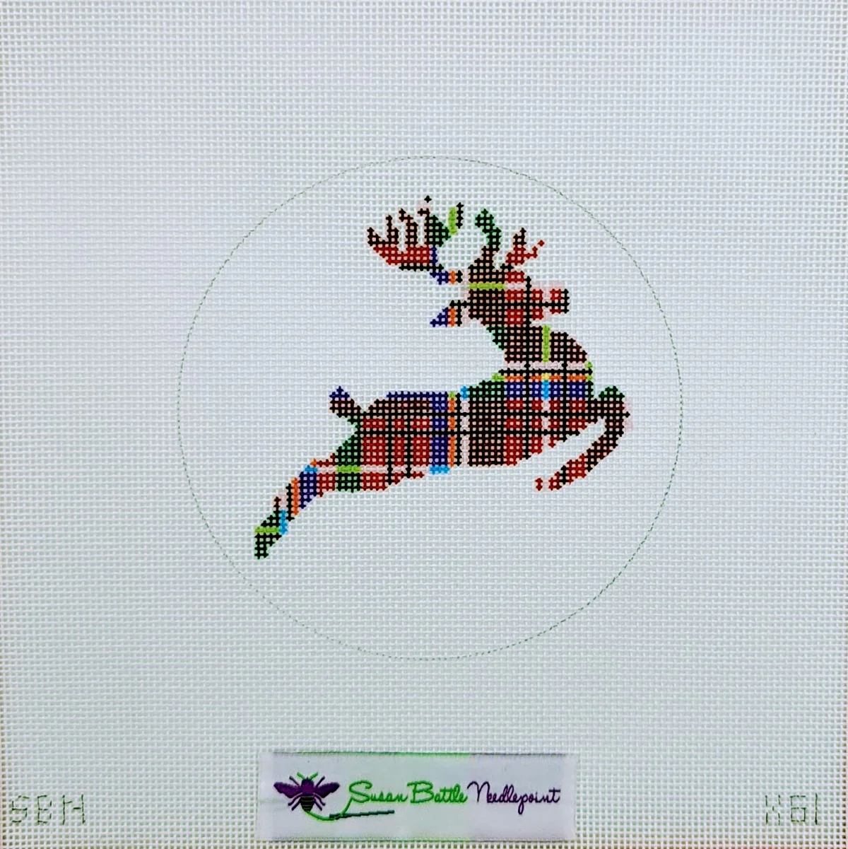 Plaid reindeer ornament