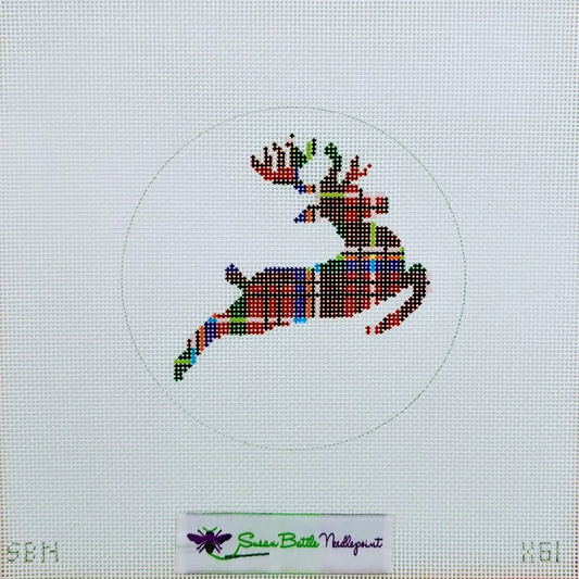Plaid reindeer ornament