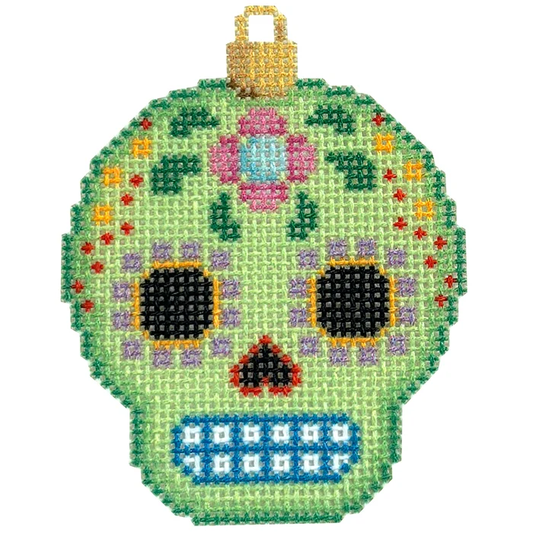 Sugar Skull Ornament - Lime