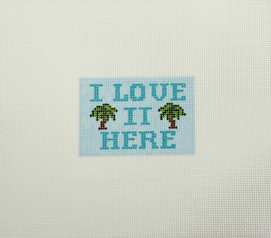 I love it here luggage tag
